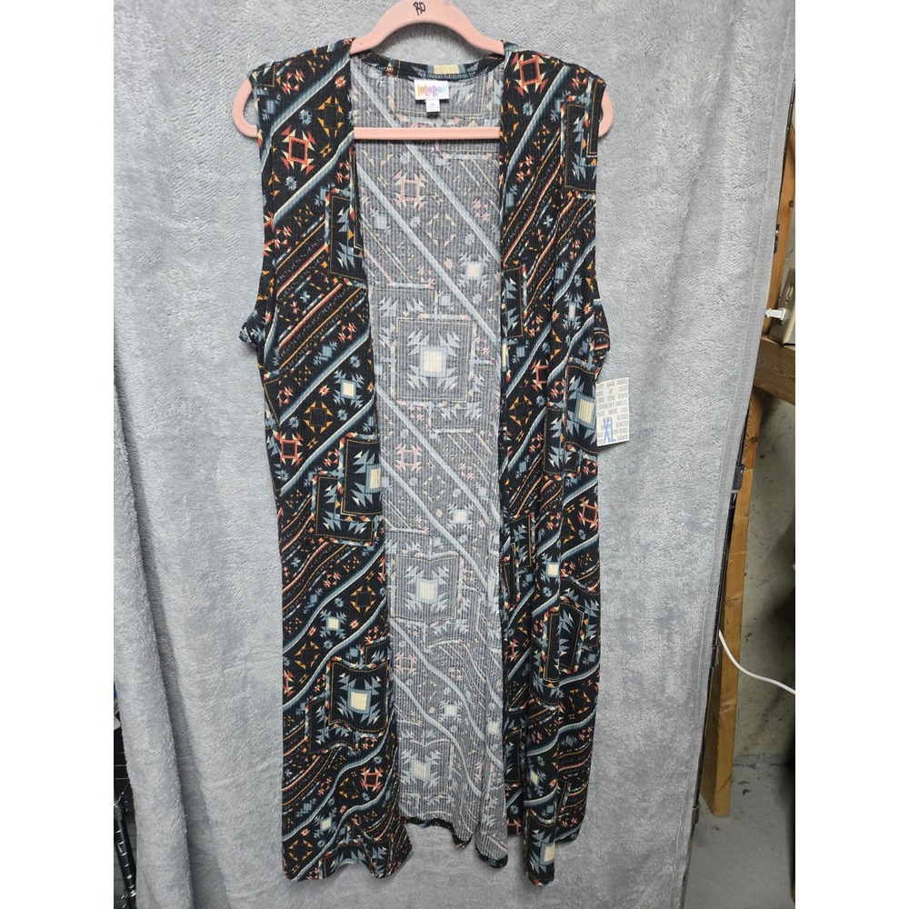 LuLaRoe Joy Vest XL NWT Geometric Southwestern Tribal Duster Sleeveless Cardigan
